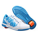 Middle wheel single roller shoes(White,Blue)