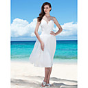Sheath/Column Sweetheart Knee-length Organza Wedding Dress