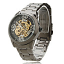 Frauen-Legierung analoge mechanische Armbanduhr (schwarz)