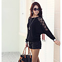 Pure Color Mesh Splicing Bat Sleeve Blouse (More Color)