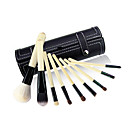 Wool Makeup Brush Set with Free Black Case 9PCS