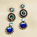 Bohemian Circle Gem Dangling Earrings