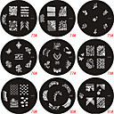 sello estampado de uñas de arte plantilla de imagen de la placa de la Serie M