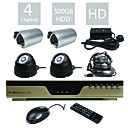 Entry-Level All-in-one 4CH DVR Kit (500G Hard Disk, H.264)