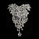 Alloy With Rhinestone And Pearl Bloom Bridal Comb