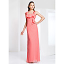 Sheath/Column With Straps Floor-length Chiffon Evening Dress