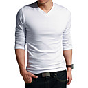 V-Ausschnitt elastischer Baumwolle T-Shirt