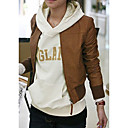 Standing Collar Long Sleeve Career/ Casual PU Jacket With Pockets (More Colors)