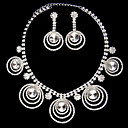Silber Strass zweiteilige Multiple-Ring-Design für Damen Hochzeit Schmuck-Set (45 cm)