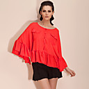 TS Bat Sleeve Ruffle Finish Blouse Shirt (More Colors)