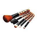Leopard Design Cosmetic Brush Set (5-Piece)