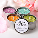 Personalized Round Tin Candle Favor - Wedding (More Colors)
