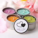 Personalized Round Tin Candle Favor - Matched Hearts (More Colors)