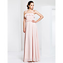 Sheath/Column Spaghetti Strap Floor-length Chiffon Evening Dress