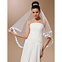 One-tier Tulle Fingertip Veil With Applique (More Colors)