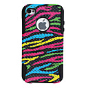 Curves Pattern Lagging Silicone and PC Case for iPhone 4 and 4S (Colorful)