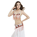 Performance Dancewear Polyester With Beading Belly Dance Top And Belt for Ladies