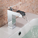 Contemporary Waterfall Bathroom Sink Faucet (Chrome Finish)