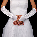 Satin With Sequins Bridal Fingerless Elbow Length Gloves (More Colors Available)