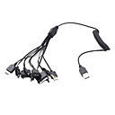 universal, 10-in-1 USB flexible por cable (58 cm, negro)