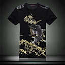 algodão homens peixes que saltam de impressão t-shirt