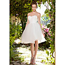 Ball Gown Strapless Sweetheart Knee-length Taffeta Tulle Wedding Dress