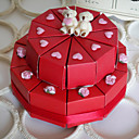 rouge à deux étages boîte de faveur gâteau avec les ours mignon (jeu de 20)