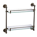 Antique Brass Finish Bathroom Accessories Shelf 2-Tier Glass Satin