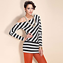 ts strisce off-the-spalla camicia camicetta (più colori)