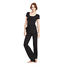 Shortsleeve collare attorno dancewear viscosa / spandex abiti yoga per le donne