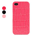 Protective Hard Back Case with Crocodile PU Leather Skin for iPhone 4 and 4S (Assorted Colors)