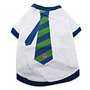 Camiseta de Corbata y Franjas de Algodón para Perritos (XS-M Blanca)