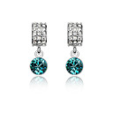 Crescent Bay Austrian Crystal In Real Platinum Plated Ladies' Earrings (More Colors)