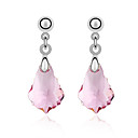 Baroque Leaves Austrian Crystal In Real Platinum Plated Ladies' Earrings (More Colors)