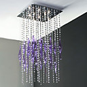8 - Lights Crystal Flush Mount in Square with Purple Decoration (G9 Bulb Base)