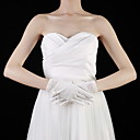 Cotton Wrist Length Fingertips Bridal Gloves With Bow / Pearls(More Colors)