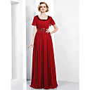 Sheath/Column Scoop Floor-length Chiffon Sequined Evening Dress