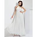 A-line Jewel Floor-length Chiffon Evening Dress