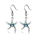 Starfish Love  Austrian Crystal In Real Platinum Plated Ladies' Earrings (More Colors)