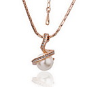 18k splendido moda strass lega collana di perle (più colori)