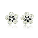 Mode Strass-Legierung Blume Form Ohrringe (weitere Farben)