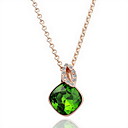 18k de diamantes de imitación de la moda de aleación preciosa piedra verde Collar