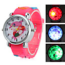 cartone animato per bambini stile delfino silicone orologio da polso al quarzo con luce lampeggiante LED (rosso)
