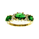 Special Cubic Zirconia Platinum Plated Olive Shape Occasion Ladies' Fashion Ring