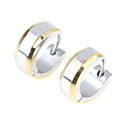 Men's Titanium Steel Golden Edges Silver Earring