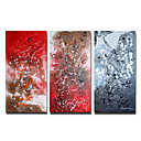 Hand-painted Abstract Oil Painting with Stretched Frame - Set of 3