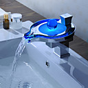 Sprinkle® - mudança de cor levaram cachoeira torneira pia do banheiro (design exclusivo) com pop up resíduos