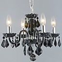 aparece una vela candelabros de cristal con 4 luces en negro