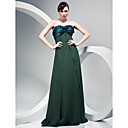 A-line Sweetheart Satin Over Chiffon Floor-length Evening Dress
