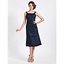 A-line Off-the-shoulder Tea-length Taffeta Bridesmaid/ Wedding Party Dress
